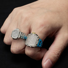 Load image into Gallery viewer, ICE HUE Hip-Hop  Watch Design Brass &amp; Zirconia Ring - Luxury Edgy Jewelry for Men/Women, Unique Streetwear Accessory,Gift for Your Love(With Gift Box)