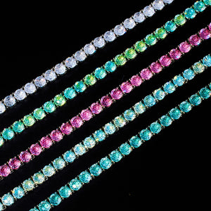 [ICE HUE]18K Gold Vacuum Plated Copper with 5A+ Sri Lanka Zircon 6mm Fireworks Cut Tennis Necklace Miami Italy Mexico & Micro Inspired for Women & Men Luxury Jewelry,Daily Wear,Casual Fashion,Gift Idea,Chicano,Classic,Hip Hop,Simple,Sporty Style